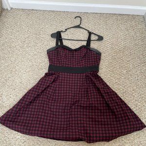 Hot Topic Checkered Retro Pinup Skater Dress